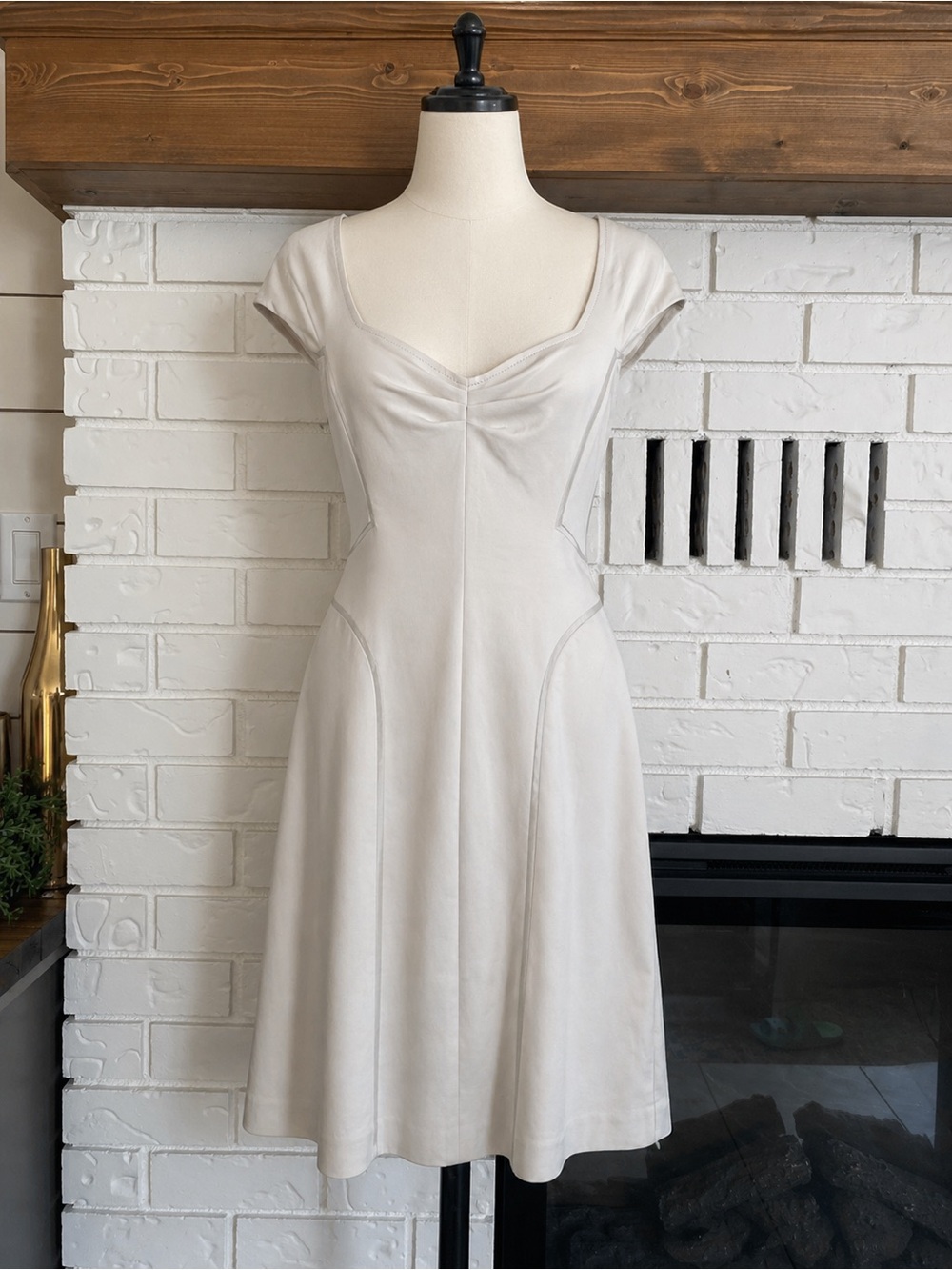 Rebecca Taylor Silk Lined Cap-Sleeve Midi Dress Classy